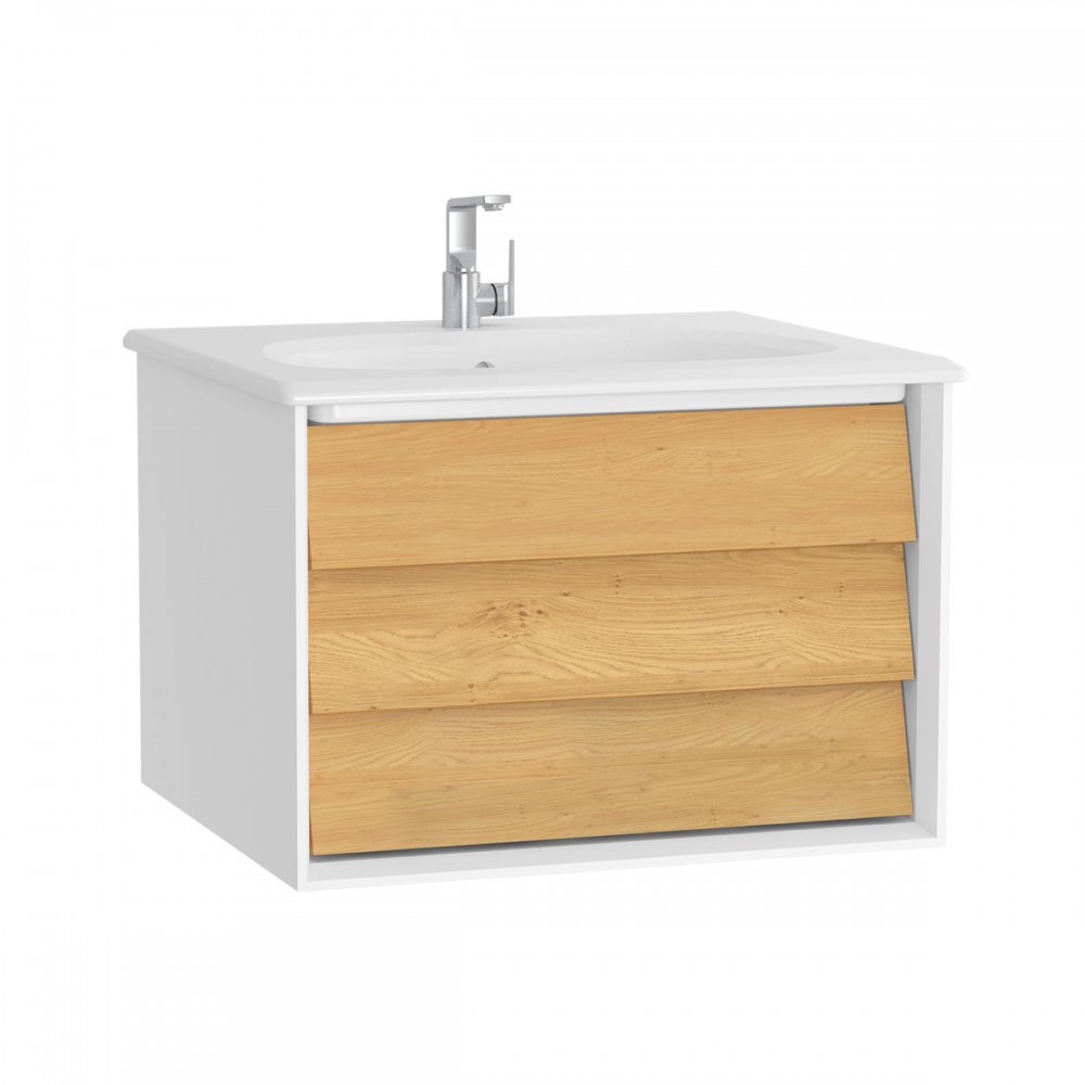 Vitra Frame lavabo dolabı, tek çekmeceli, etajerli lavabolu, 60 cm